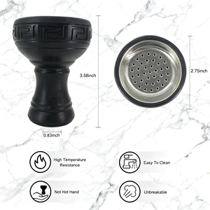 Bol à chicha en acier inoxydable - Silicone multicolore et résistant à la chaleur pour composant de narguilé de loisirs - Product Image 6