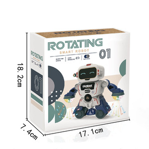 Vui vẻ xoay điện <span class=keywords><strong>Robot</strong></span> đồ chơi cho trẻ em Pin hoạt động đồ chơi bằng nhựa với ánh sáng và âm nhạc món quà sinh nhật - Product Image 6