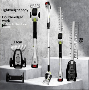 Taille-haie 3-en-1 pour haies hautes, <span class=keywords><strong>coupe</strong></span>-clôtures, sécateur, <span class=keywords><strong>coupe</strong></span>-herbe, désherbeur de pelouse sans fil, outil de jardinage électrique - Product Image 2