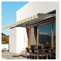Auvent de protection solaire pour patio et balcon avec structure en aluminium et voile en polyester, design moderne