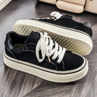 Baskets en toile pour hommes à semelle épaisse, blanches, à lacets, style plateforme, pour la marche quotidienne et les activités de plein air – Chaussures décontractées pour hommes