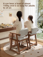 Chaise d'apprentissage portable en bois massif pour enfants avec siège réglable, design moderne et épuré pour mobilier de salon ETY002