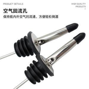 Dosificador de Bebidas de Acero Inoxidable con Tapón de Silicona y Tapa Antipolvo para Licores, Whisky y Vino - Product Image 4