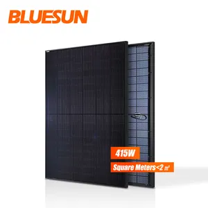 优雅而强大:;400瓦单晶黑色太阳能电池板用太阳能瓦片改造你的屋顶，打造时尚的Pho