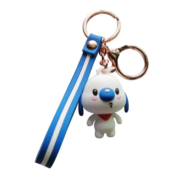 Custom design silicone IP cute cartoon keychain promotion gifts 3d soft pvc rubber key ring