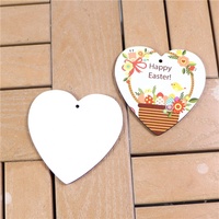 Ornement de Noël en forme de cœur MDFSUB, à suspendre, vierge pour sublimation, DIY, 70x75mm