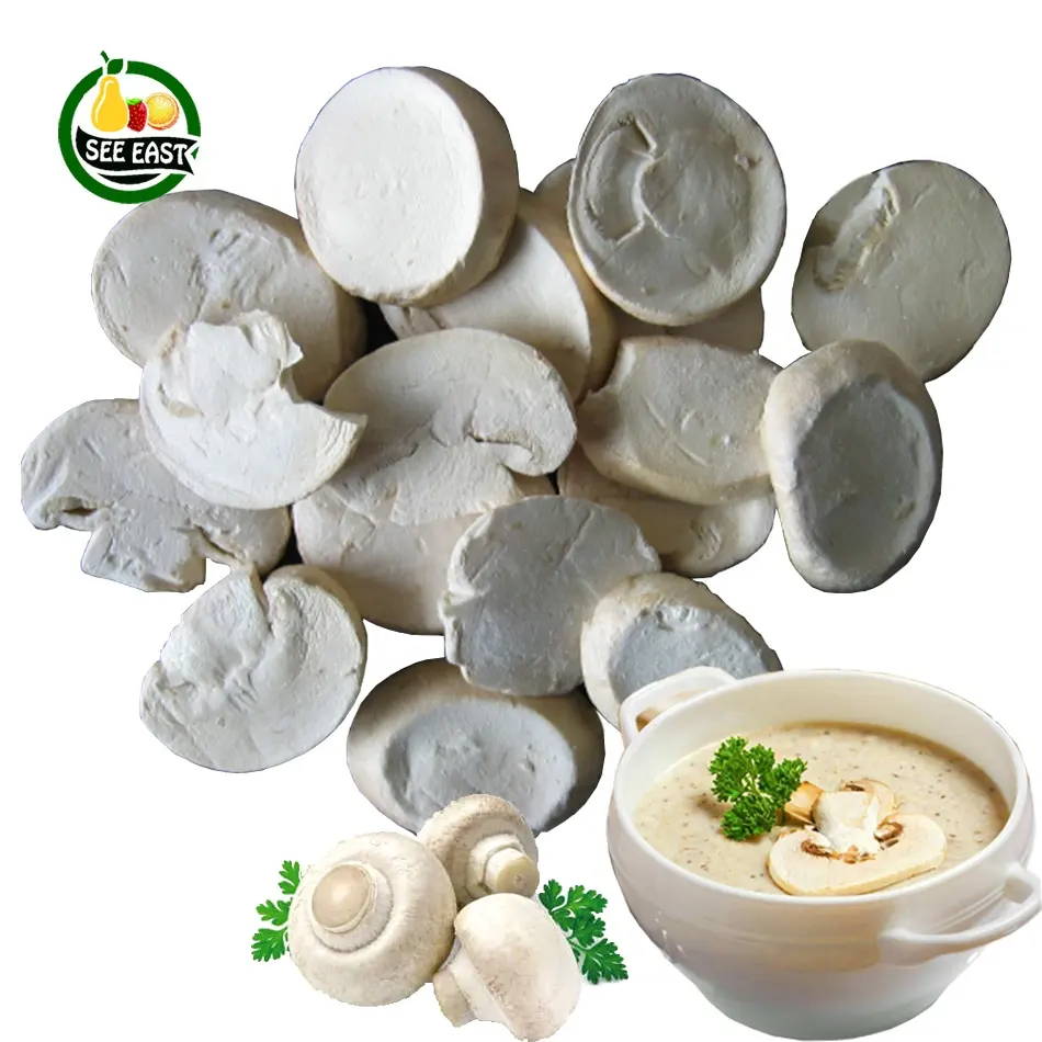 Acquista funghi commestibili secchi per alimenti liofilizzati dalla fabbrica cinese funghi Champignon con bottoni bianchi affettati per spaghetti istantanei