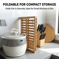 Égouttoir à vaisselle pliable en bambou carbonisé sur mesure à 2 niveaux, support de rangement en forme de X pour comptoir et évier de cuisine