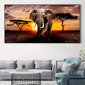 Minimalisme moderne Art imprime cuisine éléphant mur Art décor à la maison Extra Large Art affiche cadeaux éléphant impressions sur toile peintures - Product Image 2