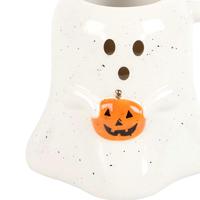 Tasse en céramique créative et amusante en forme de citrouille fantôme avec poignée Vaisselle quotidienne moderne pour les fêtes à thème fantômes ou les cadeaux
