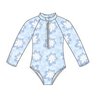 2025 été personnalisé imprimé maillot de bain une pièce pour les filles mignon et confortable tissu manches longues grande taille enfants