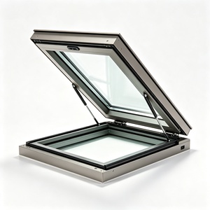 Lucarne manuelle verticale moderne en alliage d'aluminium, sur mesure pour usage extérieur, antivol et pour toitures irrégulières - Product Image 3