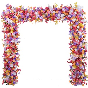 Décoration d'arche florale en tissu pour robe de mariée, arche florale carrée en soie, robe de mariée avec arche florale - Product Image 3