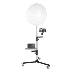 Support d'éclairage LED en acier inoxydable de 250 cm avec poignée de type pistolet, roues et vis 1/4 3/8, trépied robuste pour photographie, éclairage, boîte à lumière, appareil photo - Product Image 1