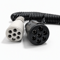 Câble spiralé pour remorque 24V15 à 7 conducteurs, câble hélicoïdal pour remorque, câble en spirale pour remorque, bonne élasticité, fabricant d'origine