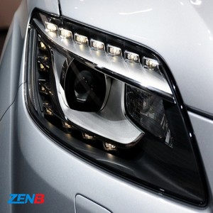 Pour Audi Q7 2006-2009, ensemble de phares, modèle ancien mis à niveau vers le nouveau modèle avec feux de jour LED et projecteur à double faisceau - Product Image 3