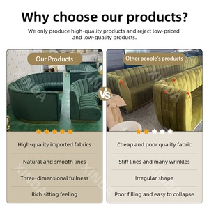 Cao trở lại màu xanh lá cây Dài Nhà hàng ghế sofa với phần còn lại ánh sáng sang trọng bánh pizza thức ăn nhanh nhà hàng vuông bàn ăn và ghế - Product Image 6