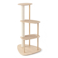 Arbre à chat en gros avec panneaux en bois massif, poteau à gratter en corde de sisal naturelle, base épaisse et stable pour la maison, les boutiques d'animaux et les magasins de produits pour chats