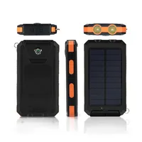 Mini caricatore portatile del pannello solare del telefono cellulare della stazione delle banche di potere impermeabile doppio USB 10000mAh della banca di energia solare con luce principale