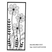 Décoration Murale Métallique Fleur Sculptée, Décoration Murale Traditionnelle Rectangulaire pour Chambre à Coucher, 200 Pièces pour Mariage