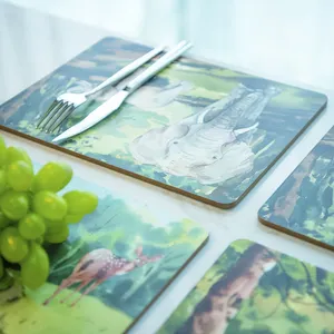 优质密度板木质软木桌垫升华餐垫餐盘碗碟垫的餐厅