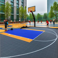 Baldosas de Suelo para Canchas Deportivas de Baloncesto, Portátiles, Encajables, para Exteriores, Fácil Instalación, Superficie Antideslizante de PP, para Interiores