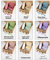 Tasse pliable en silicone portable, ensemble de couverts en acier inoxydable 5 pièces avec boîte à lunch extérieure à 3 compartiments et couvercles de conservation
