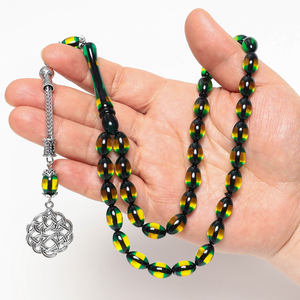 기도 구슬 이슬람 Tasbih 10mm 반투명 절묘한 이슬람 묵주 51 수지 타원형 Tesbiha기도 구슬 Tasbeeh - Product Image 6