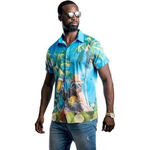 Chemises Hawaïennes pour Hommes avec Logo Personnalisé, Respirantes, Col Montant, Coupe Ample, Manches Courtes, Idéales pour les Vacances à la Plage - Product Image 6