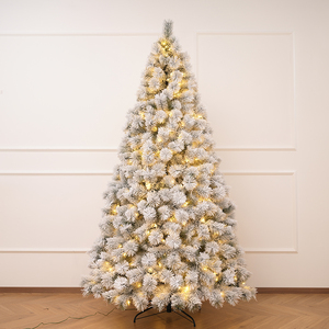 Flocked Pine Needle PVC Automatic Christmas <b>Tree</b> with Realistic Snow Effect, for Living Room, Mall Christmas Decoration - Product Image 1