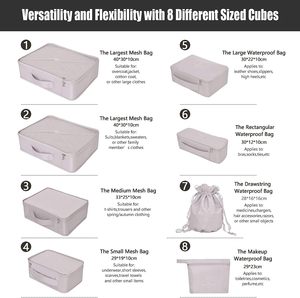 8 <b>Set</b> Packing Cubes <b>Travel</b> Accessories Lightweight Luggage Suitcase Organizer Bags <b>Set</b> <b>Travel</b> Packing Cubes - Product Image 2