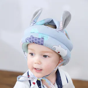 Euro padrão Baby Walking cabeça Protector Soft Cotton Mesh Hat Recém-nascidos anti-queda cap criança proteção chapéu