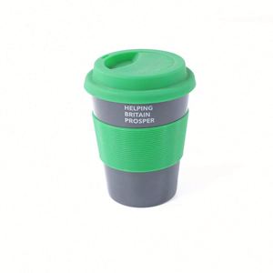 Vasos de Café de Polipropileno Plástico Personalizados Reutilizables Promocionales de 8oz Azul Blanco con Logotipo Personalizado de Proveedor de Fábrica - Product Image 1