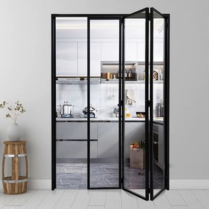 GEDELI Neueste USA Style Schallschutz system Bewegliche Bi-Faltglas tür Vorgefertigte Aluminium fenster und-türen
