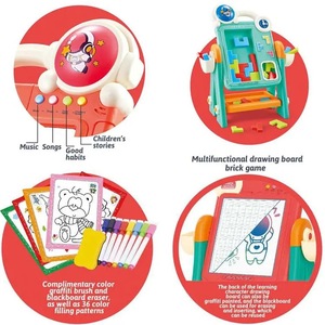 Juguetes Educativos <span class=keywords><strong>Montessori</strong></span> para el Aprendizaje Temprano de Niños, Bloques de Construcción DIY, Juguete Educativo de Doble Cara, Pizarra de Dibujo - Product Image 3