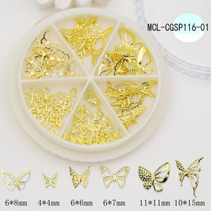 Nouveauté 2026 : Accessoires de décoration d'ongles DIY, breloques 3D papillon or et argent pour nail art - Product Image 3