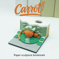 Nouveau design Bloc-notes 3D en papier lavable sculpté, motif carotte, pour l'art superposé DIY, pour salle de lecture, par Encounter of Paper Wood