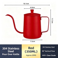 Petite bouilloire à café à bec col de cygne, 12oz/350ml, bec verseur long et étroit, en acier inoxydable, pour café et thé