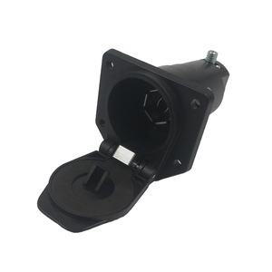 7 Pin Waterproof Trailer <b>Plug</b> Socket Cover Ip66 Abs Black For Rv Adapter Taillight Signal Connector - Product Image 1