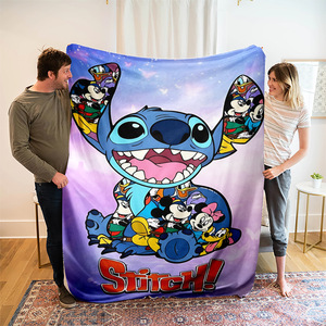 Mantas ChamXue, Manta de Franela con Dibujos Animados de Lilo y Stitch, Linda Manta de Franela con Diseño de Alien Azul Stitch para Niños, para Todas las Temporadas - Product Image 6