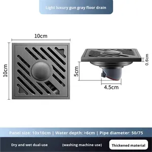 OEM Stainless Steel Anti-Odor Thickened Matte Surface New Chinese Style Dual-use Floor Drain for Bathroom - Product Image 6