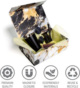 Boîte cadeau pliable de luxe à texture marbrée, réutilisable et multi-usage - Product Image 5