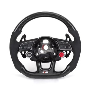 Volant en cuir personnalisé pour <span class=keywords><strong>Audi</strong></span> RS C7/C8 A3/A4/A5/A6/A7/A8/S3/S4/S5/B6/B8/Q3/Q5/Q7/Q8/B9/RS3/<span class=keywords><strong>RS4</strong></span>/RS5/RS7 avec palettes de changement de vitesse mécaniques - Product Image 1