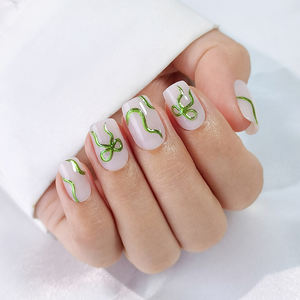 Fábrica 3D etiqueta privada personalizada diseño brillante acrílico <span class=keywords><strong>uñas</strong></span> postizas al por mayor cuadrado suave Gel Otoño <span class=keywords><strong>Invierno</strong></span> Stick Press on Nails - Product Image 3