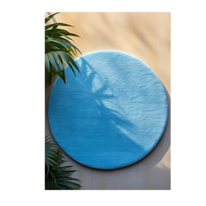 Alfombra de lana con mechones a mano abstracta moderna, Color azul para sala de estar, área de juego para niños, alfombra de Color azul abstracta moderna hecha a mano, alfombras - Product Image 6