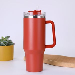 <b>Travel</b> Car H1.0 Handle <b>Mug</b> 40oz Double Wall Insulated Tumbler Lid Straw Anti-Slip OEM Custom Logo - Product Image 2
