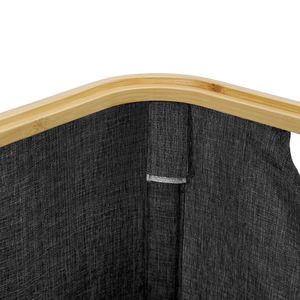 Collapsible <b>Fabric</b> Bamboo Laundry Hamper Clothes Laundry Round <b>Basket</b> Foldable Bamboo <b>Basket</b> with Lid - Product Image 6
