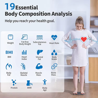 Báscula de Baño Inteligente con WiFi, Recargable, 180 kg, Analizador de Grasa Corporal, Monitor de Composición Corporal con Sincronización con Aplicación Móvil