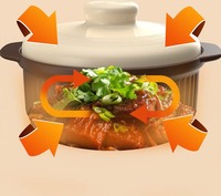 Casserole en céramique avec couvercle 1100-3300 ml, design moderne, isolation durable, écologique, compatible cuisinière à gaz et lave-vaisselle