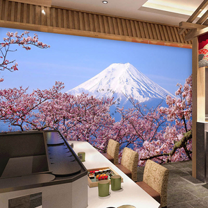 <span class=keywords><strong>Papier</strong></span> <span class=keywords><strong>peint</strong></span> imperméable 3D japonais pour magasin de matériel Paysage de <span class=keywords><strong>montagne</strong></span> Fuji et restaurant <span class=keywords><strong>Motif</strong></span> botanique Jujiuya - Product Image 3